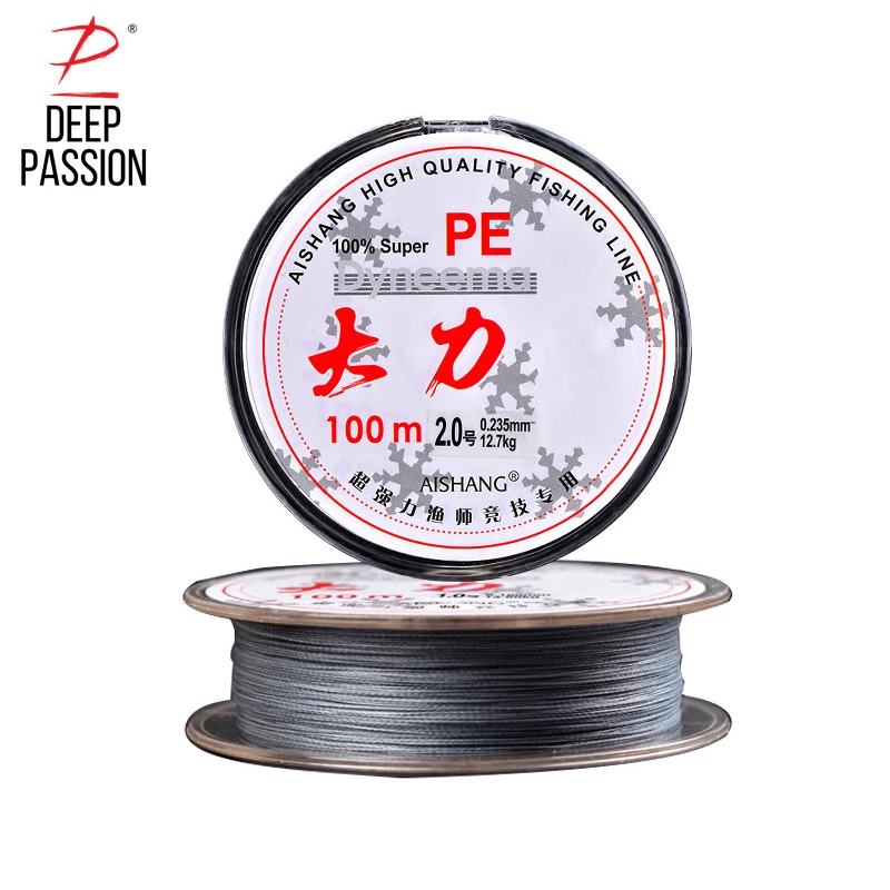 DEEP PASSION Wire Braided Fishing Line PE Thread Monofilament Sea