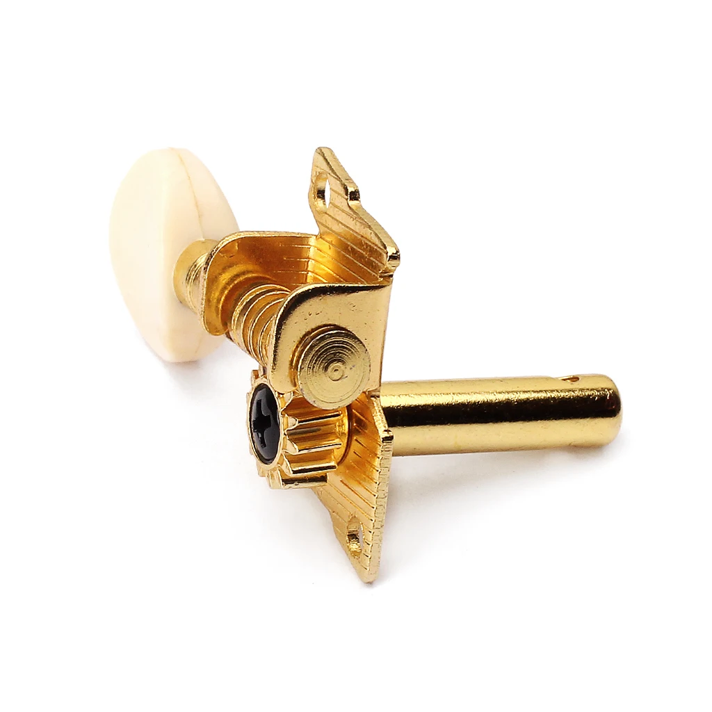 4 Pieces Copper+Iron 2L2R Ukulele Tuning Pegs Tuners for Ukulele DIY Ukulele Guitar Replacement Parts Golden