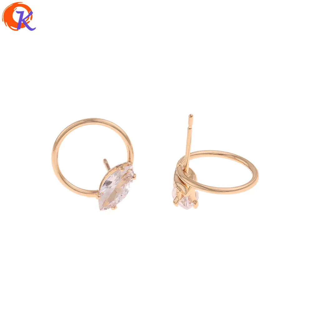 

Cordial Design 40Pcs 12*13MM Jewelry Accessories/Earrings Stud/Genuine Gold Plating/DIY Making/Hand Made/Earring Findings