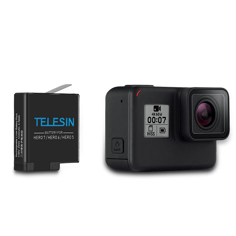 Аккумулятор Blcak для GoPro Hero 5/6/7 с тремя USB портами и зарядным устройством|Чехлы
