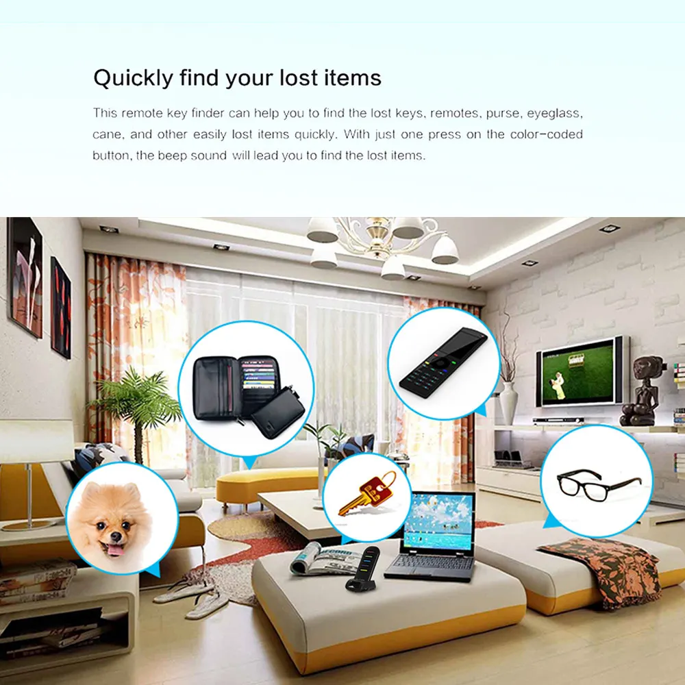 

Wireless Key Finder Item Locator Anti Lost Transmitter Receivers For Phone Wallets XXM8