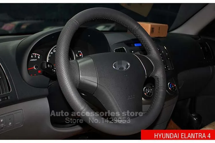 Чехлы на руль для Hyundai Sonata Elantra Сделай Сам автостайлинг из натуральной кожи противоскользящие дышащие автомобильные чехлы