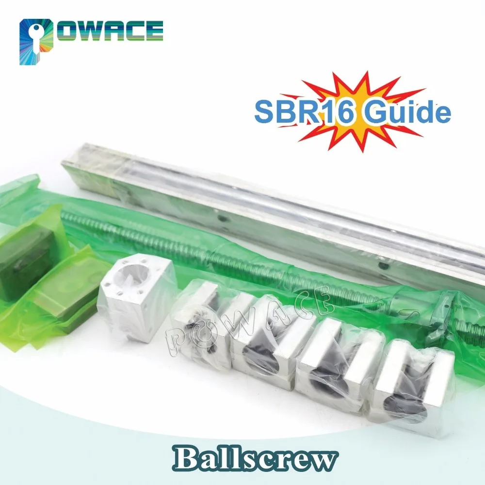 2 шт SBR16 Руководство линия 500 мм и 1 комплект SFU1605 Ballscrew 500 мм конец механической обработке с гайкой и 1 комплект BK/B12 Поддержка
