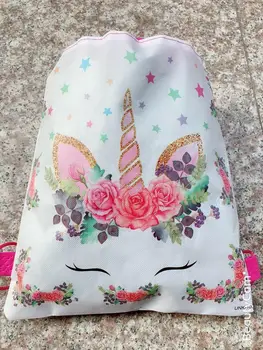 

New star rainbow Unicorn theme carton non-woven fabrics, drawstring backpack, event & party gift bag, shopping bag