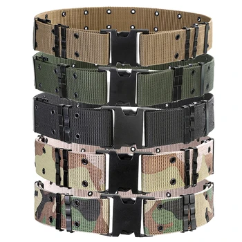 

IASKY High Quanlity Outdoor Belts Men Tactical Military Equipment Army Outer Waistband Thicken Combat Buckle Belts 5.5*130cm