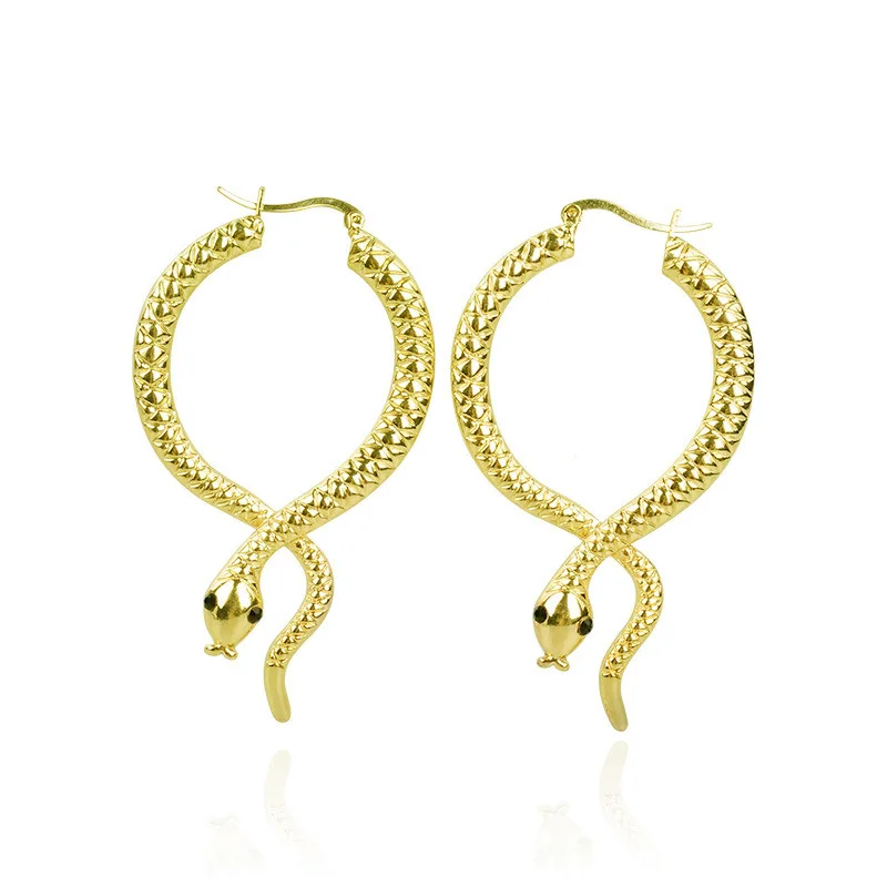 

2019 New Fashion High Quality Gold Color Exaggerated Creative Snake Series Earrings For Women Wedding Jewelry Gift Wholesale