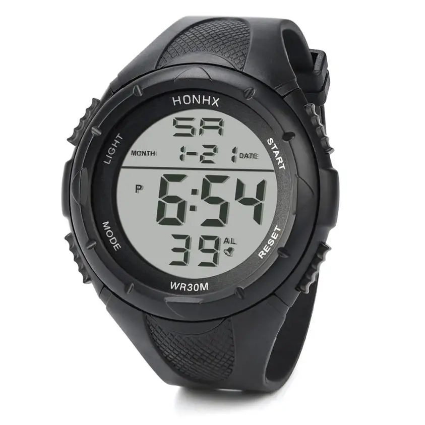 

Fashion Men's LED Digital Alarm Sport Watch Silicone Military Army Quartz Wristwatch mens digital sports waterproof watchees