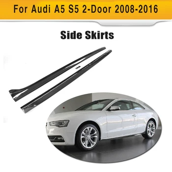 

Carbon Fiber car Side Skirts Bumper Aprons for Audi A5 S5 Convertible Coupe 2 Door 2008-2016 FRP Black