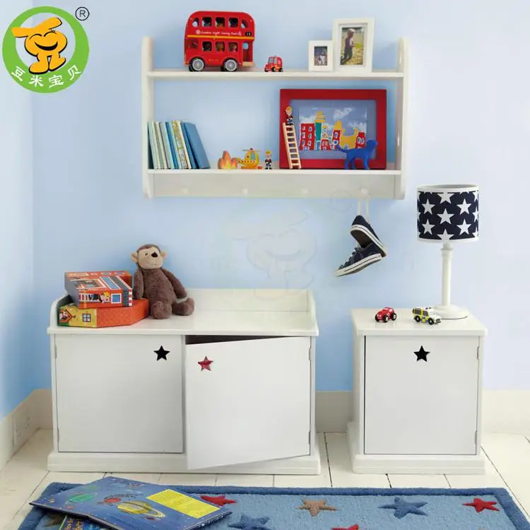 Children's room bedside table Nordic wind bed side cabinet subnet red simple open door storage cabinet