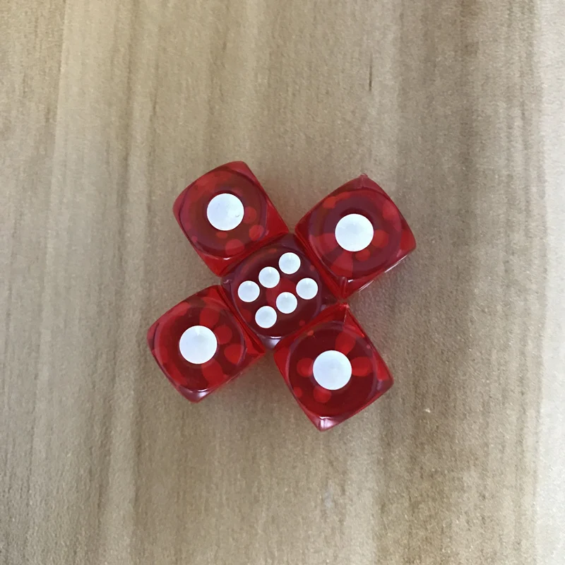 10Pcs/Lot 12mm Acrylic Transparent Dice White Point Dice Hexahedron Fillet Entertainment Bar KTV Set Yernea game dice dice set acrylic dice