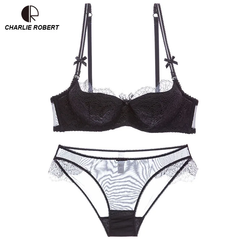 CR 2019 Sexy Women Lace Lingerie Bra Set Push Up Bras And Underwear
