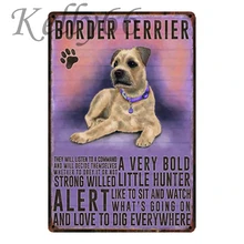 [Kelly66] Граница терьер металлический знак Олово плакат домашний декор Pet Store настенная живопись 20*30 см размер y-1611