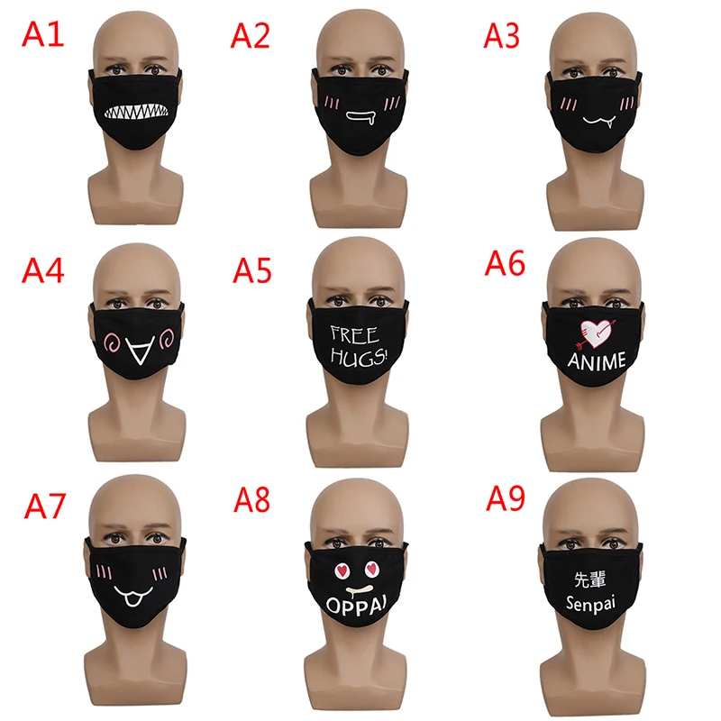 

10Style Unisex Cotton Dustproof Mouth Face Mask Kpop Black Bear Cycling Anti-Dust Cotton Facial Protective Cover Face Cover Mask