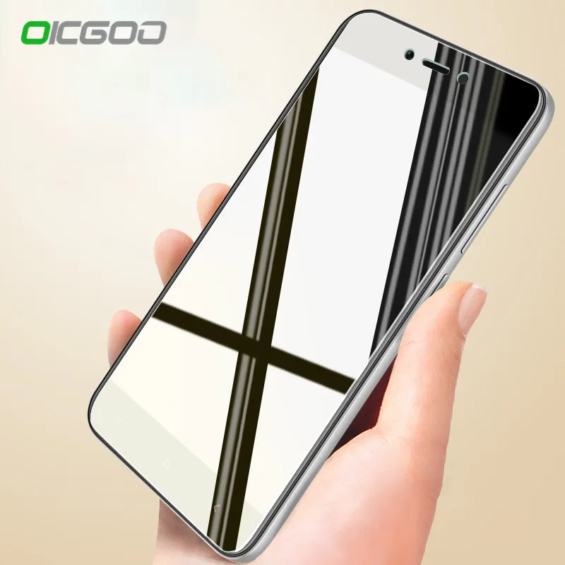 OICGOO 9H полное покрытие из закаленного стекла для Xiaomi Redmi 5A 4A Note защита экрана