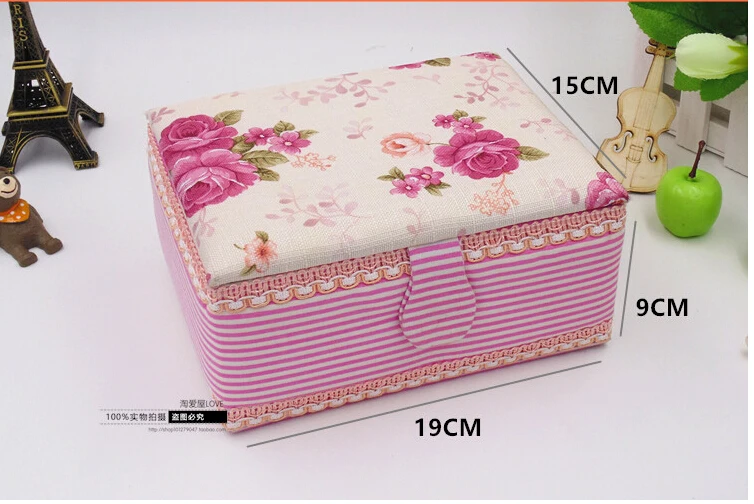 Романтический розовый тканевый швейный набор в коробке игольчатый скотч ножницы нитки швейные инструменты наборы свадебные подарки для дома аксессуары и путешествия