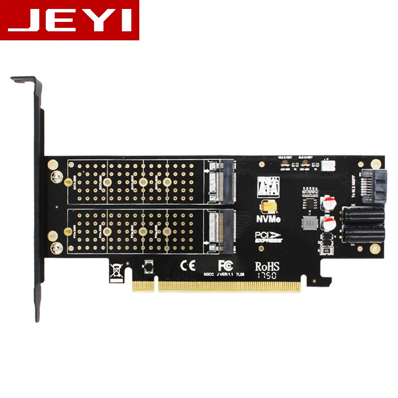 JEYI SK18 Мощность защита от сбоев PCIE3.0 NVME адаптер x16 полный Скорость M.2 U.2 U2 NGFF SATA SSD