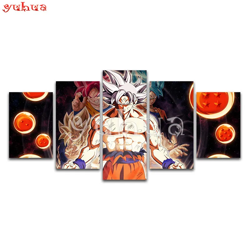 

5 Pcs Multi-picture 5D DIY Diamond painting Cross stitch Dragon Full Square Diamond embroidery Ball Round Diamond mosaic Cartoon
