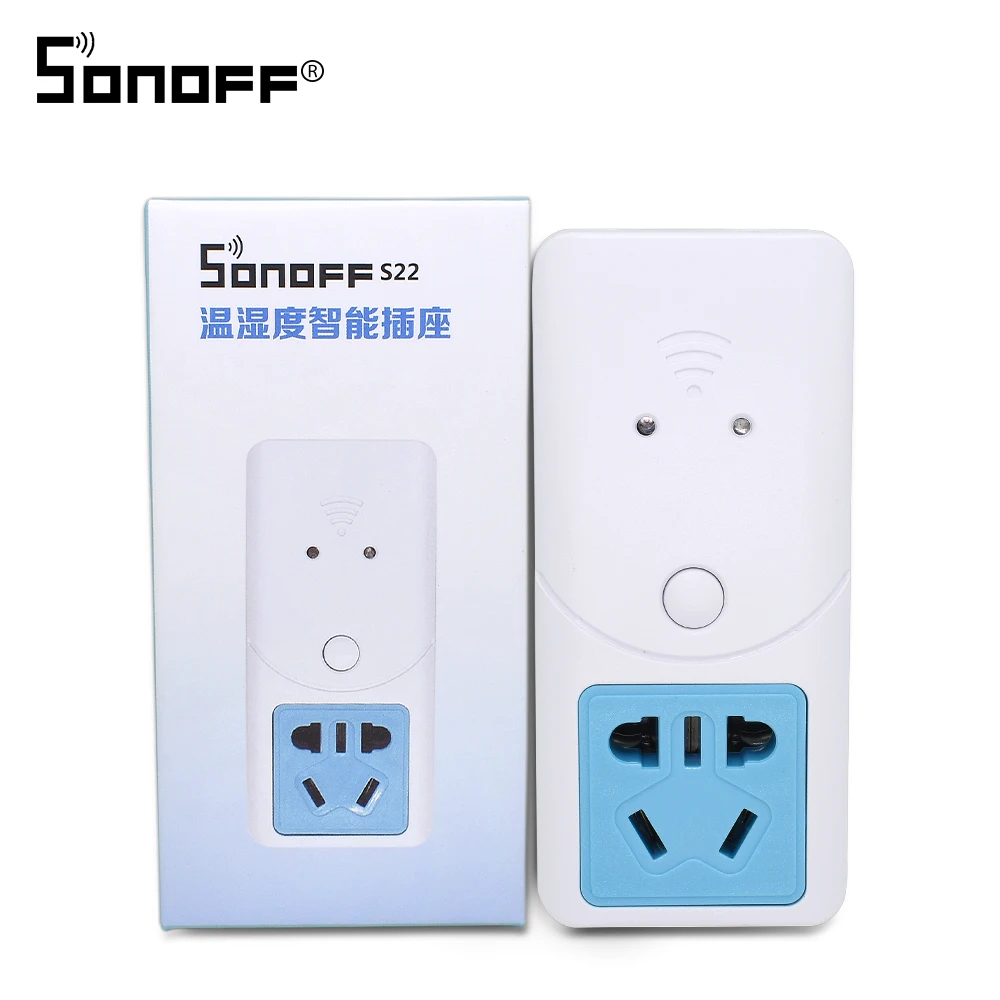 Sonoff S22 Смарт Wi-Fi Беспроводной Мощность разъем 10A/2200 Вт AU CN Plug поддерживает Температура влажность мониторинга Сенсор Применение С Alexa