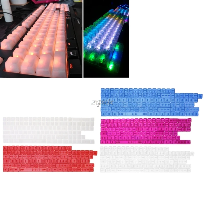 

104 Keys Transparent ABS Blank Keycaps For OEM MX Switches Gaming Keyboard Drop ship