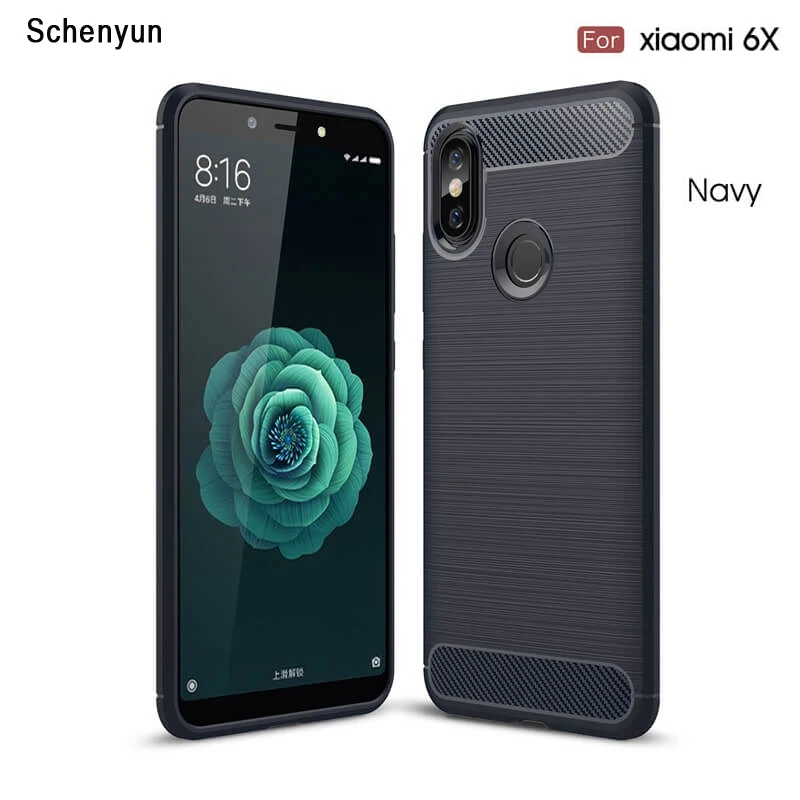 buy Fashion Soft Silicone Phone Case For Xiaomi 6 6X A2 Carbon Fiber Texture TPU Back cover Coque for Xiaomi 5 5S Plus 5X A1 case