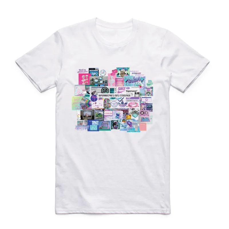 S-XXX для мужчин и женщин Vaporwave Awesome футболка с коротким рукавом и круглым вырезом Harajuku модная футболка уличная одежда Swag - Цвет: HCP4450E