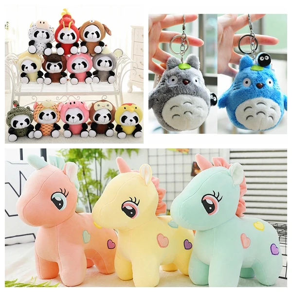 

25cm Unicorn Plush Panda Totoro Animals Kawaii Soft Dolls For Children Unicorn Stuffed Plush Kids Toy Appease Sleeping Keychain