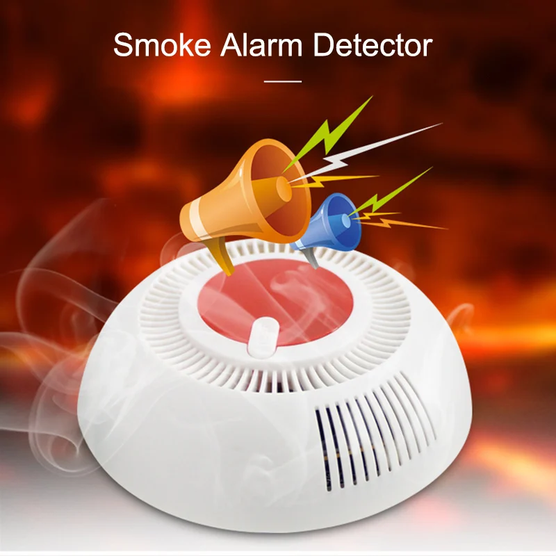

Smoke Alarm Detector Independent Smoke Sensor Fire Sound Alarm Home Safe LCC77