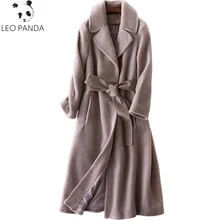 Женская одежда, зимнее женское Шерстяное Пальто, Овечья стрижка, мех ягненка, шерстяное пальто, натуральный мех, длинная Корейская шерстяная куртка, женские топы WHF110