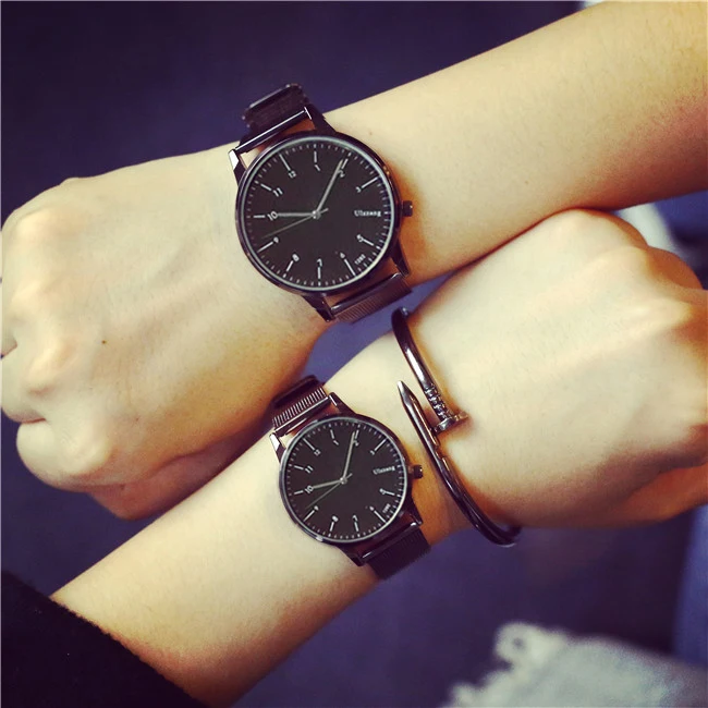 

Ulzzang Brand Fashion Couple Watches Popular Casual Quartz Women Men Watch Minimalism Lover's Gift Clock Boys Girls Wristwatch