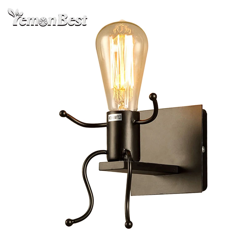 Творческих людей формы настенный светильник Симпатичные Европейский держатель лампы E27 розетки переменного тока 85-240 В (без лампы)