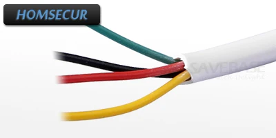 HOMSECUR 4 Core 10 м гибкий кабель в ПВХ изоляции для видео запись безопасности системы