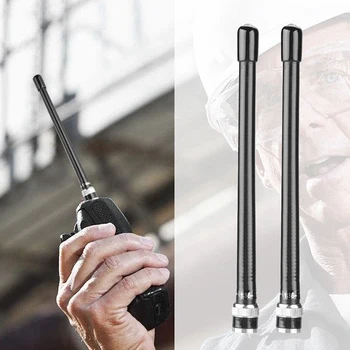 

2Pcs/Set 10W Walkie Talkie Antenna BNC VHF136-174MHz Aerial for Icom Two-way Radio 16.3cm ABS plastic antennas Durable