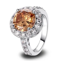 New Fashion Jewelry Morganite  Silver Ring Size 6 7 8 9 Sparkling Bright Gift  For Women Wholesale Free Shipping