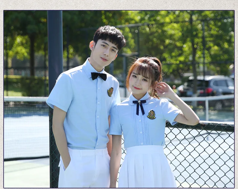 Корейская школьная форма, белая рубашка+ юбка для студентов, рубашка для девочек+ штаны, корейский костюм для мальчиков, студентов, студентов, косплей