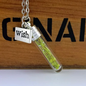 

100pieces 34x6mm with 6mm silver color glue cap mini glass bottle (no filler) wishing bottle glass vial pendant fashion DIY