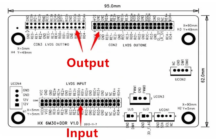 120HZ переходная пластина HX 6M30B V1.0 DDR 120HZ внешняя плата с двойным экраном