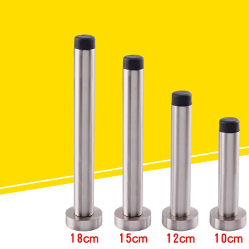 Tira de Fixado na Parede Porta Parar Rolha Borracha Titular Captura Piso Montagem com Parafusos para o Quarto Família Casa Aço Inoxidável