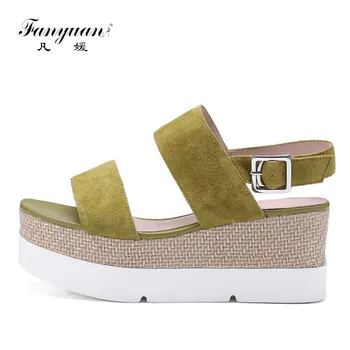

Fanyuan Summer Women's Platform Sandals Solid Color Ankle Strappy Shoes Ladies Mixed Colors Footwear Soft Comfortable Shoes