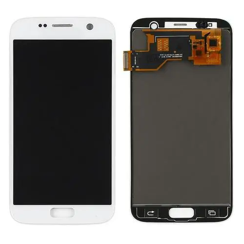 5.1" Screen Assembly for Sumsung SS S7 G930 LCD for SAMSUNG Galaxy Touch Screen Digitizer Assembly Display Replacement Parts - Color: White