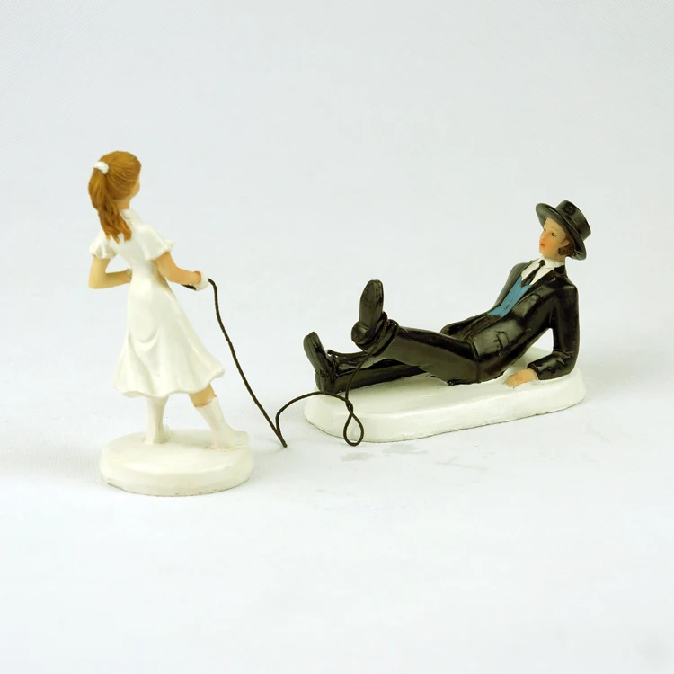 Western Lasso Funny Bride and Groom Wedding Cake Topper 