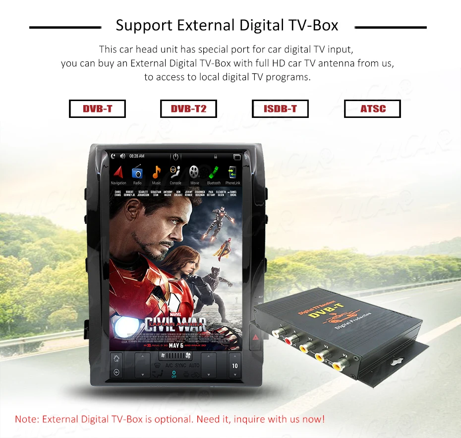 Clearance 2 DIN Android 8.1 Tesla 16" car radio for Toyota Land Cruiser 200 LC 200 2008 - 2015 1 DIN cassette player autoradio stereo HDMI 14