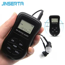 JINSERTA мини Портативный радио FM портативный цифровой стерео ЖК-дисплей Дисплей приемник с 3,5 мм разъем для наушников и шеи шнурки радио