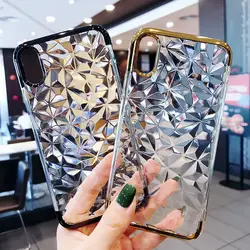 YISHANGOU Чехлы для iPhone 7 Plus X модные 3D бриллиантовыми Ясно Мягкие TPU Кристалл Прозрачный чехол для iPhone X 6 6 s 8 плюс крышка