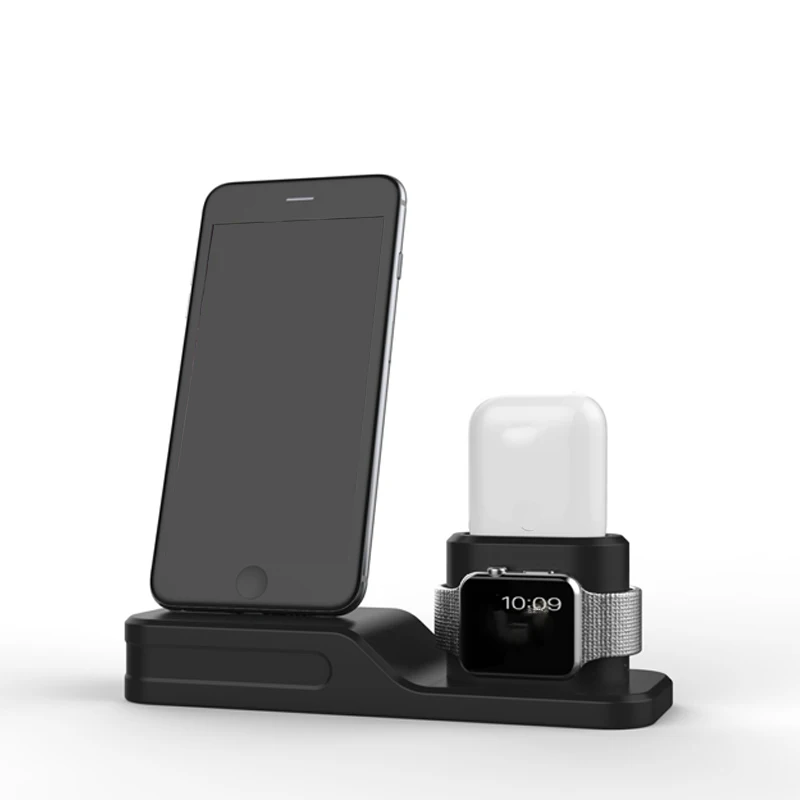 2014 Горячая 3 в 1 зарядная док станция держатель для Iphone aplle карандаш силиконовая