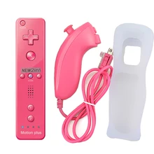 2 in 1 Wireless GamePad Remote Controller built in Motion Plus with Nunchuck For Nintendo Wii Controller Joystick+Silicone Case