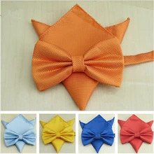 20 Цвета Классический с одноцветной бабочкой комплект Для мужчин свадебное платье бабочка галстук-бабочка карман квадратный платок костюм с бантом комплект