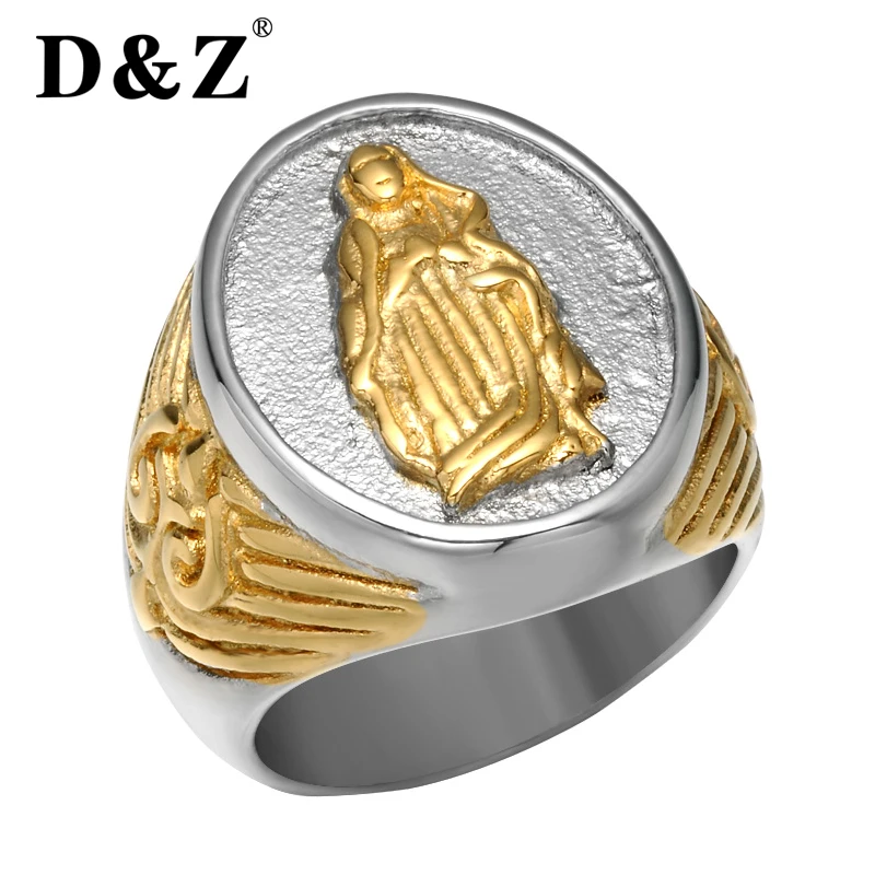 D & Z религиозное Золотое серебряное кольцо Redentor Jesus мужское из нержавеющей стали с