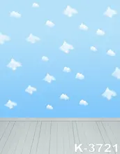 5ft*7ft For Children Kids Baby Photograph Studio Art Photos Background Backdrops Blanket Fresh Blue Sky Cloud Wood Flooring prop