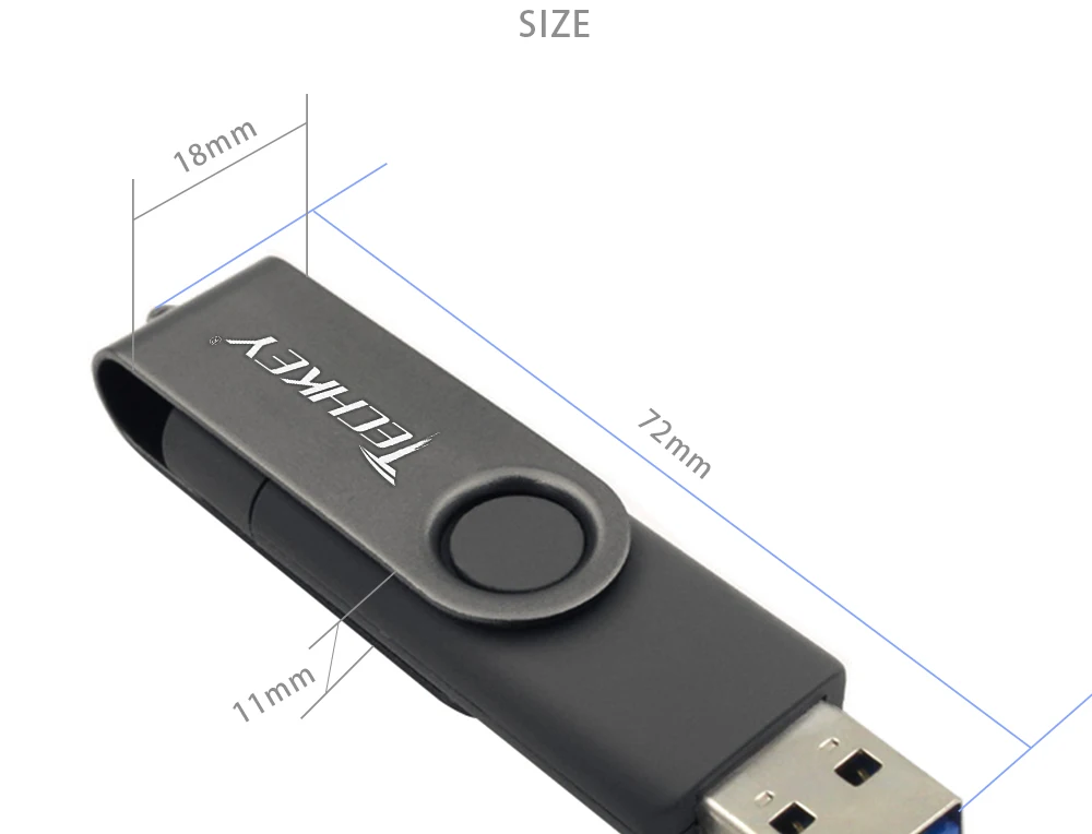 Новинка: TECHKEY OTG usb 3,0 64 ГБ usb флэш-накопитель 3,0 32gbpen накопитель 8 Гб оперативной памяти, 16 Гб встроенной памяти, memoria cel usb флешки флэш-накопитель из дерева для мобильного телефона