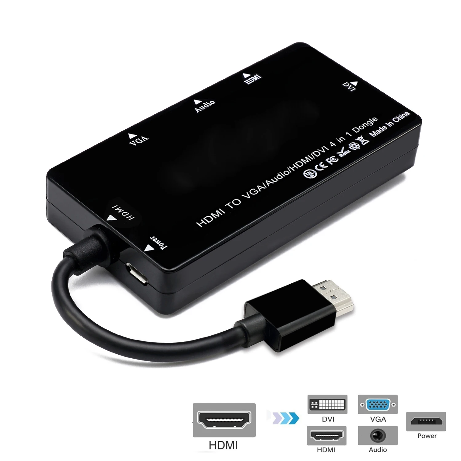 Адаптер HDMI VGA/Audio/HDMI/DVI 4 в 1 адаптер многопортовый сплиттер конвертер для PS3 HDTV ПК